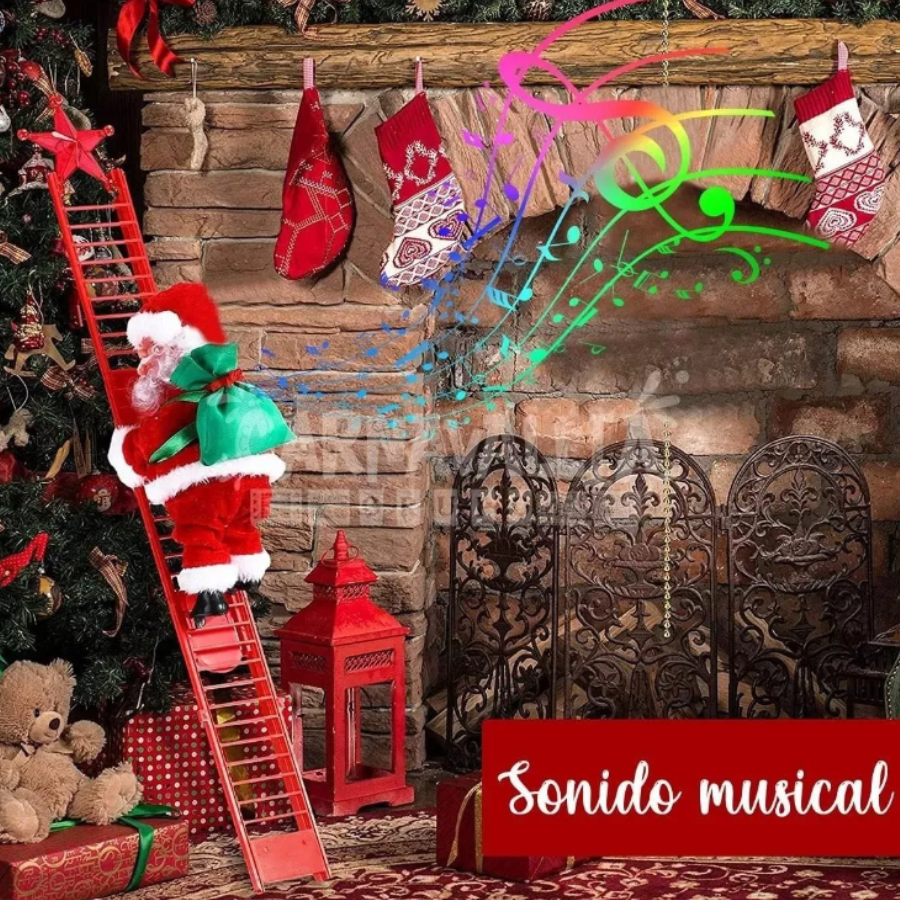 Santa Claus Escalera Musical Navidad  MEXIMARKET🛒